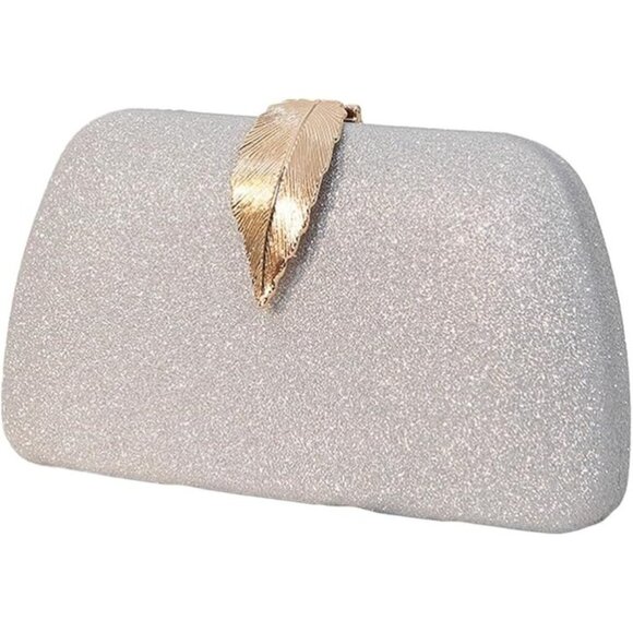 Evening Bag Clutch Purse Shoulder Sparkling Party Handbag Silver Gold - Picture 3 of 6
